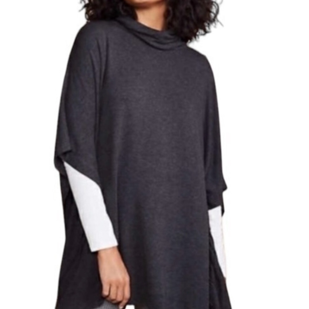 Lou & Grey Dark Gray Poncho Sweater